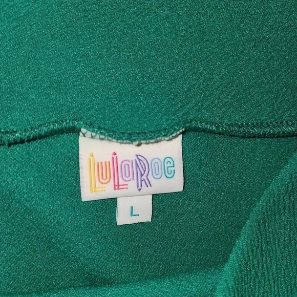 NWT Lularoe Women's Color Block Green Orange Classic Pencil Skirt Size Large - Picture 3 of 4